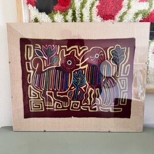 Colorful vintage Mola folk art